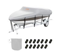 VEVOR Housse de Bateau Imperméable Bâche de Bateau 518-579 cm de Long 243 cm Large Couverture de Protection pour Bateau à Coque V en Oxford 600D Anti-UV avec Sac Amarrage Remorquage de Vedette Yacht