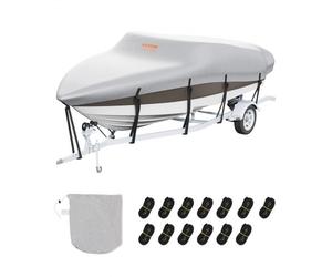 VEVOR Housse de Bateau Imperméable Bâche de Bateau 518-579 cm de Long 243 cm Large Couverture de Protection pour Bateau à Coque V en Oxford 600D Anti-UV avec Sac Amarrage Remorquage de Vedette Yacht