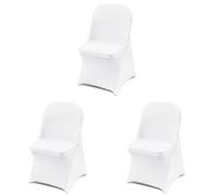 VEVOR Housse de Chaise 12PCS Housses de Chaise Spandex Extensible Universel Taille Compatible Max. 444x330x838 mm Housses de Chaises Pliantes Amovibles pour Déco Fête Mariage Cérémonie Banquet Blanc