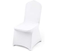 VEVOR Lot de 100 Housses de Chaise Pliantes en élasthanne, universelles, Amovibles et lavables, pour Mariage, Vacances, Banquet, fête, célébration, Salle à Manger (Blanc)