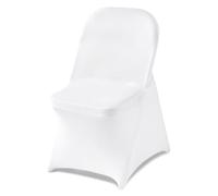 VEVOR Housse de Chaise Extensible 150PCs Blanc, Couverture Protecteur de Chaise en Polyester et Élasthanne, Devant Plat, pour Mariage Salle à Manger Banquet, Convient aux Sièges Jusqu'à 45x46x77 cm