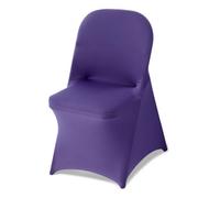 VEVOR Housse de Chaise Extensible 50PCs Violet, Couverture Protecteur de Chaise en Polyester et Élasthanne, Devant Plat, pour Mariage Salle à Manger Banquet, Convient aux Sièges Jusqu'à 45x46x77 cm