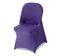 VEVOR Housse de Chaise Extensible 50PCs Violet, Couverture Protecteur de Chaise en Polyester et Élasthanne, Devant Plat, pour Mariage Salle à Manger Banquet, Convient aux Sièges Jusqu'à 45x46x77 cm