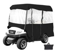 VEVOR Housse de chariot de golf de 218,4 cm, housse de chariot de golf pour 4 personnes, Fairway Deluxe, étanche 300D avec fenêtres transparentes, convient pour 4 places EZGO, Club Car, Yamaha
