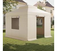 VEVOR Housse de Gazebo Hiver, 3,05 x 3,05 m, Couverture de Gazebo à Toit Rigide Double, avec Parois Latérales, Fenêtres Maille, Matériau PE Haute Densité, Housse d'Abri de Soleil, Gazebos Non Inclus