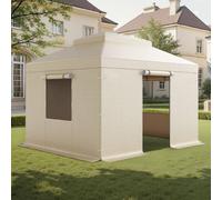 VEVOR Housse de Gazebo Hiver, 3,05 x 3,65 m, Couverture de Gazebo à Toit Rigide Double, avec Parois Latérales, Fenêtres Maille, Matériau PE Haute Densité, Housse d'Abri de Soleil, Gazebos Non Inclus