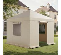 VEVOR Housse de Gazebo Hiver, 3,05x3,05 m, Couverture de Gazebo Toit Rigide Toute Saison, avec Parois Latérales, Fenêtres Maille, Matériau PE Haute Densité, Housse d'Abri de Soleil, Gazebos Non Inclus