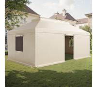 VEVOR Housse de Gazebo Hiver, 3,66 x 6,1 m, Couverture de Gazebo à Toit Rigide Double, avec Parois Latérales, Fenêtres Maille, Matériau PE Haute Densité, Housse d'Abri de Soleil, Gazebos Non Inclus