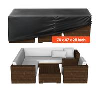 VEVOR Housse de Meubles de Jardin 188x120x71 cm, Bâche de Protection pour Mobiliers d’Extérieur en 420D Imperméable et Résistante, pour Table et Chaises de Patio Rectangulaires, Toutes Saisons, Noir