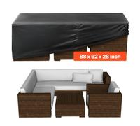 VEVOR Housse de Meubles de Jardin 224x158x71 cm, Bâche de Protection pour Mobiliers d’Extérieur en 420D Imperméable et Résistante, pour Table et Chaises de Patio Rectangulaires, Toutes Saisons, Noir
