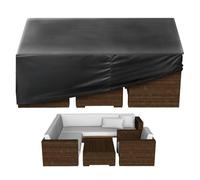 VEVOR Housse de Meubles de Jardin 239x239x71 cm, Bâche de Protection pour Mobiliers d’Extérieur en 420D Imperméable et Résistante, pour Table et Chaises de Patio, avec Aération, Toutes Saisons, Noir