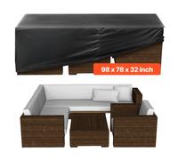 VEVOR Housse de Meubles de Jardin 249x198x81 cm, Bâche de Protection pour Mobiliers d’Extérieur en 420D Imperméable et Résistante, pour Table et Chaises de Patio Rectangulaires, Toutes Saisons, Noir