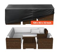 VEVOR Housse de Meubles de Jardin 320x160x71 cm, Bâche de Protection pour Mobiliers d’Extérieur en 420D Imperméable et Résistante, pour Table et Chaises de Patio Rectangulaires, Toutes Saisons, Noir