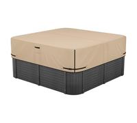 VEVOR Housse de protection pour spa extérieur, 2285 x 2285 x 508 mm, couverture pour spa, résistante aux intempéries et à l'eau, tissu Oxford 600D robuste et résistance à la déchirure 950N, marron