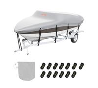 VEVOR Housse Imperméable pour Bateau 518-579 cm x 243 cm - Bâche de Protection en Oxford 600D Anti-UV pour Coque V - Avec Sac pour Amarrage et Remorquage de Vedette/Yacht