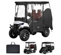 VEVOR Housse pour Golfette, Housse de Voiturette de Golf de 2 Places, Couverture Intégrale avec Fenêtres PVC Transparentes et Tissu Oxford 600D Imperméable, Protection Extérieure de Soleil Poussière