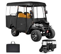 VEVOR Housse pour Golfette, Housse de Voiturette de Golf de 2+2/4 Places, Couverture Intégrale avec Fenêtres de Visibilité en PVC Transparentes et Tissu Oxford 420D Imperméable, Protection Extérieure