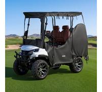 VEVOR Housse pour Golfette, Housse de Voiturette de Golf de 2 Places, Couverture Intégrale avec Fenêtres PVC Transparentes et Tissu Oxford 600D Imperméable, Protection Extérieure de Soleil Poussière