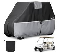 VEVOR Housse pour Golfette, Housse de Voiturette de Golf de 4 Places, Couverture Intégrale avec Tissu Oxford 420D Imperméable, Yamaha, EZGO, Honda, Club Car, Protection Extérieure, Revêtement Argenté