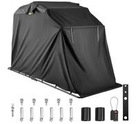 VEVOR Housse pour Moto 340x137x190 cm, Couverture Imperméable Moto Vélo en Oxford 600D, Abri Moto Extérieur Antivol avec Cadenas de Sécurité, Tente-Garage Capot Cadre en Acier Robuste, Bâche Abri Noir