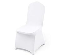 VEVOR Couverture Housses de Chaise Mariage 50 Pièces Housse de Chaise Blanche Housse de Chaise Banquet pour Chaises sans Bras Polyester et élasthanne élastique Soirée Célébration Décoration