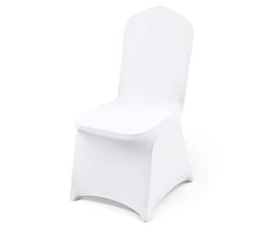 VEVOR Housses de Chaise Extensible 50 Pièces Couverture de Chaise Blanche pour Chaises sans Bras en Polyester et Élasthanne Élastique Décoration pour Salle à Manger Banquet Mariage Fête Célébration