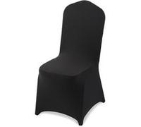 VEVOR Housses de Chaise Extensibles Lot de 100 Polyester Élasthanne Noir Mariage Noir