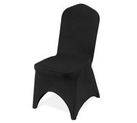 VEVOR Housses de Chaise Pliantes en Élasthanne Élastique, Couverture de Chaise Avant Arquée Universelle, Amovibles et Lavables, pour Mariage, Banquet, Fête, Célébration, Salle à Manger 100PCs Noir