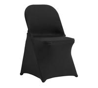 VEVOR Housses de chaise pliantes en élasthanne extensible, 100 pièces, housses de protection universelle，amovibles et lavables, pour mariage, vacances, banquet, fête, célébration, salle à manger, noir