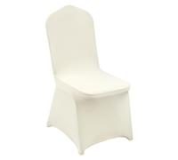 VEVOR Housses de chaise pliantes en élasthanne extensible 50 pcs, universelles, amovibles, blanc ivoire