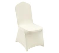 VEVOR Housses de chaise pliantes en élasthanne extensible, 50 pcs, housses de protection universelle, amovibles et lavables, pour mariage, vacances, banquet, célébration, salle à manger, blanc ivoire