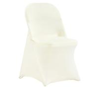 VEVOR Housses de Chaise Pliantes en élasthanne Extensible, 50 pièces, Housses de Protection Universelle,Amovibles et lavables, pour Mariage, Vacances, fête, célébration, Salle à Manger, Blanc Ivoire