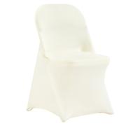 VEVOR Housses de Chaise Pliantes en élasthanne Extensible, 50 pièces, Housses de Protection Universelle，Amovibles et lavables, pour Mariage, Vacances, fête, célébration, Salle à Manger, Blanc Ivoire