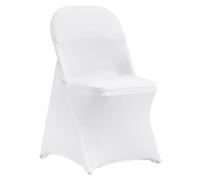 VEVOR Housses de Chaise Pliantes en Spandex Extensible, 50 pcs, Housses de Protection Universelle, Amovibles et lavables, pour Mariage, Vacances, Banquet, fête, célébration, Salle à Manger, Blanc