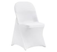 VEVOR Housses de chaise pliantes en spandex extensible, 50 pcs, housses de protection universelle, amovibles et lavables, pour mariage, vacances, banquet, fête, célébration, salle à manger, blanc