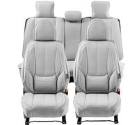 VEVOR Housses de siège de Voiture universelles, Ensemble Complet de sièges Avant et arrière, Housse de siège en Simili-Cuir, 13 pcs, appuie-tête détachable, airbag, pour Voitures SUV camions, Gris