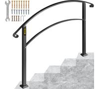 VEVOR HuSuper rampe 5ft rampe d'escalier 4 à 4 marches 0 ° à 45 ° rampe d'entrée esthétique noire rampe d'escalier inox main courante escalier réglable fer à souder