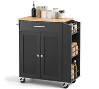 VEVOR Îlot de Cuisine Mobile Desserte sur roulettes avec Rangement 79,5 cm