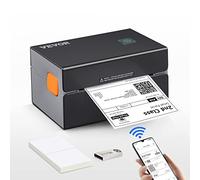 VEVOR Imprimante Étiquettes Thermique Direct 4x6 Code à Barres USB Bluetooth 150 mm/s 300 dpi Colis Expédition Compatible avec Amazon/eBay/Etsy/UPS Prise en Charge Windows/MacOS/Linux/Android/IOS Noir