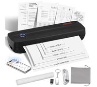 VEVOR Imprimante Thermique Portable sans Fil 300 DPI, Mini Imprimante sans Encre Bluetooth pour Papier Thermique A4, A5 et 216x279 mm, Compatible avec iOS, Android et Ordinateur Portable, pour Voyage
