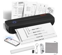 VEVOR Imprimante Thermique Portable sans Fil 203 DPI, Mini Imprimante sans Encre Bluetooth pour Papier Thermique A4, A5 et 216x279 mm, Compatible avec iOS, Android et Ordinateur Portable, pour Voyage