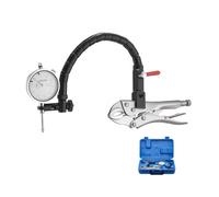 VEVOR Indicateur de test à cadran avec bras flexible 360° et pince de verrouillage 360°, comparateur à cadran, précision 0,03 mm, plage de mesure de 0 à 25,4 mm, avec étui de rangement, pour usinage
