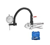 VEVOR Indicateur de test à cadran avec bras flexible 360° et pince de verrouillage 360°, comparateur à cadran, précision 0,03 mm, plage de mesure de 0 à 25,4 mm, avec étui de rangement, pour usinage