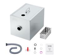 VEVOR Intercepteur à Graisse Commercial, Séparateur de Graisse 3,6 kg, Bac à Graisse Entrée Supérieure, sous l'Évier en Inox, Séparateur Huile-Eau d'Eaux Usées 2,8 GPM, pour Cuisine Cantine Restaurant