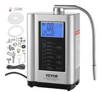 VEVOR Ioniseur d'Eau PH 3,5-10,5 Purificateur d'Eau à l'Acide Alcalin ORP +500 à -650 mV Électrolyseur Électrode 7 Plaques 7 Réglages d’Eau 8000 L par Filtre Nettoyage Auto Système de Filtration d'Eau