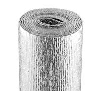 VEVOR Isolant thermique double réfléchissant, 3 x 1,22 m, rouleau d'isolation barrière radiante, noyau en mousse EPE, 3,2 mm, feuille d'aluminium double face, pour fenêtre, toit de camping-car, maison