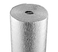 VEVOR Isolant thermique double réfléchissant, 7,62x1,22 m, rouleau d'isolation barrière radiante, noyau en mousse EPE, 3,2 mm, feuille d'aluminium double face, pour fenêtres, toits de camping-car