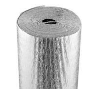 VEVOR Isolant thermique double réfléchissant, 7,62x1,22 m, rouleau d'isolation barrière radiante, noyau en mousse EPE, 3,2 mm, feuille d'aluminium double face, pour fenêtres, toits de camping-car