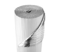 VEVOR Isolant thermique réfléchissant, 30,48 x 1,22 m, rouleau d'isolation barrière radiante, 6 mm, feuille d'aluminium, double couche de bulles d'air et film PE blanc, pour porte de garage, fenêtre