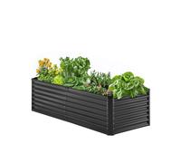 VEVOR Jardinière 1800x895x600 mm Lit de Jardin Surélevé Métal Galvanisé Bac de Plantation Fond Ouvert pour Cultiver Fleurs Herbes Plantes Succulentes dans Jardin Terrasse Patio Balcon, Gris Foncé